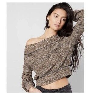 Free People Off Shoulder Sugar Rush Sweater Size Large